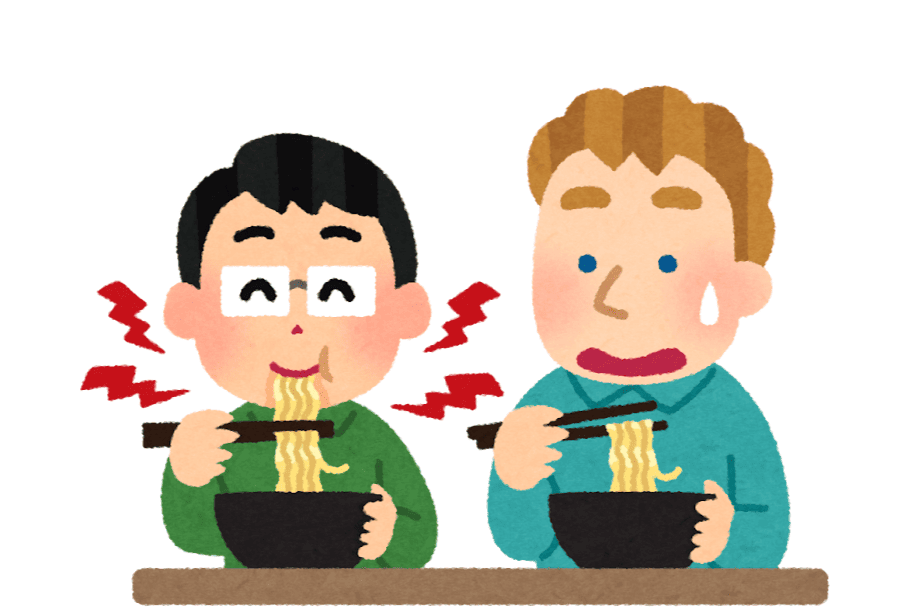 Slurping noodles
