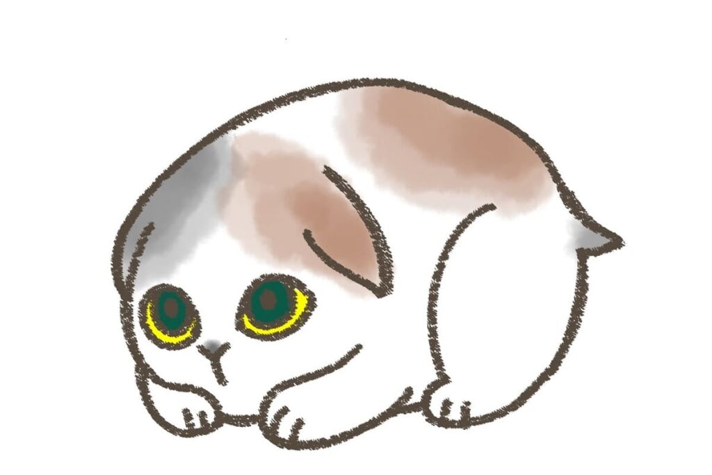 sunekosuri yokai rubbing against traveler legs on a dark road