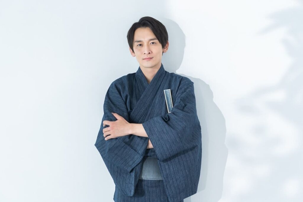 traditional Japanese men's yukata made of cotton fabric