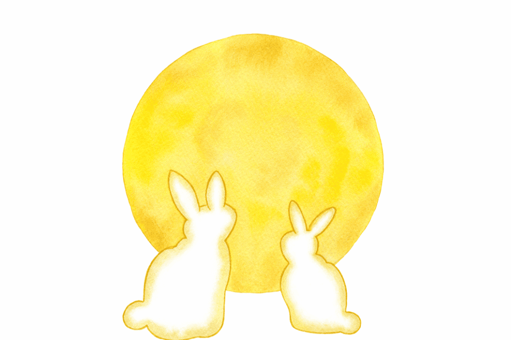 Japanese rabbit associated with the moon folklore