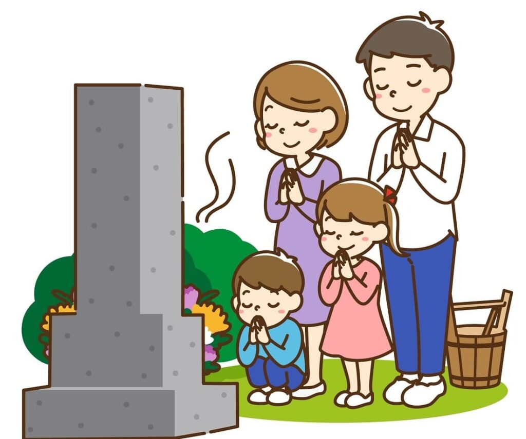 Obon-visiting grave