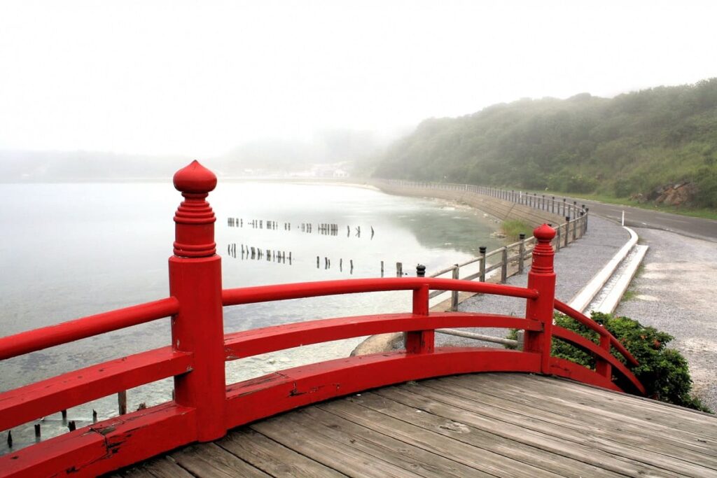 Sanzu river and the bridge in Gunma