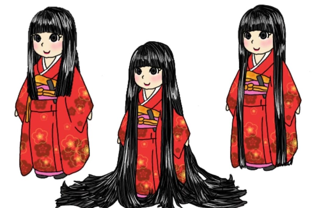 Ichimatsu doll with long hair